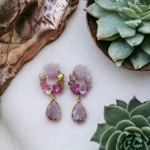 Flower Fantasy Purple Earrings