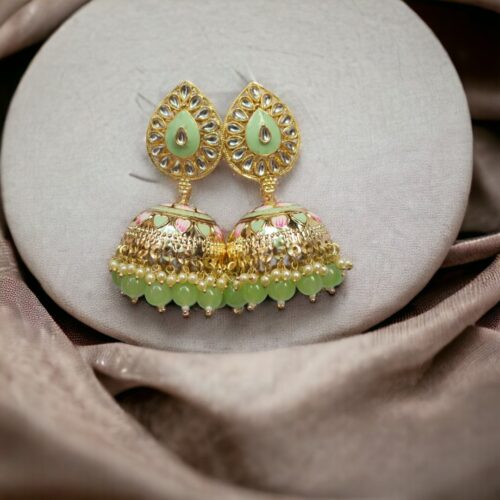 Madhubala Green Jhumkas