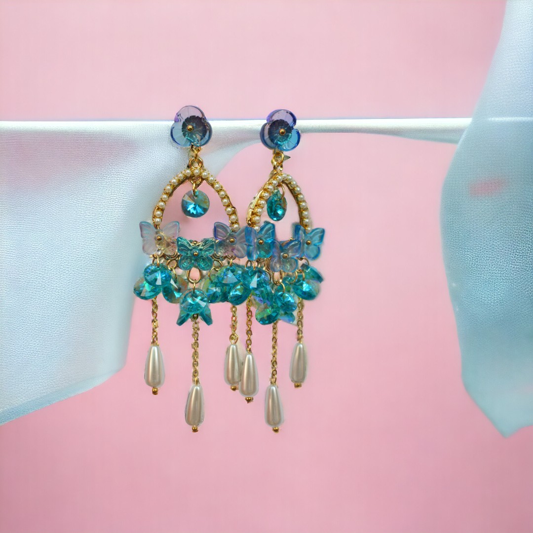 Bold Blue Dangling Earrings