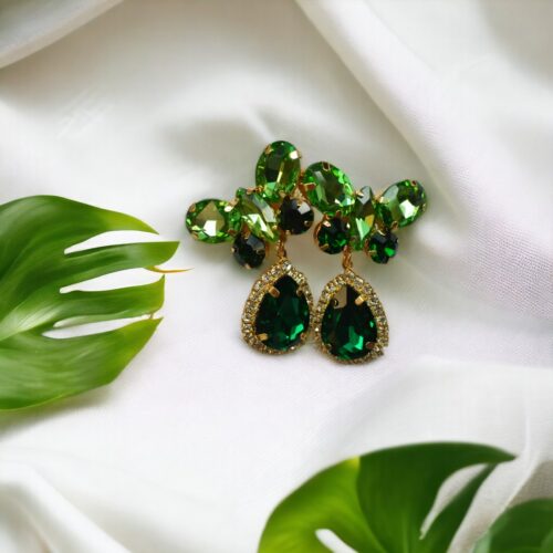 Glamourous Green Butterfly Earrings