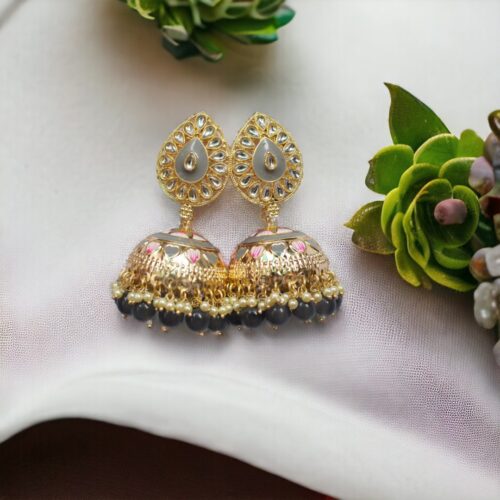 Madhubala Grey Jhumkas