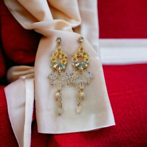 Phool Off White Dangler Earrings