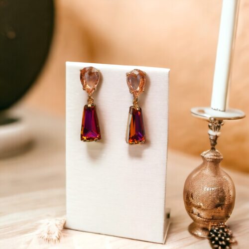 Minimal Pink Crystal Earrings