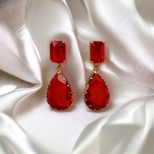 Crystal Red Drop Earrings