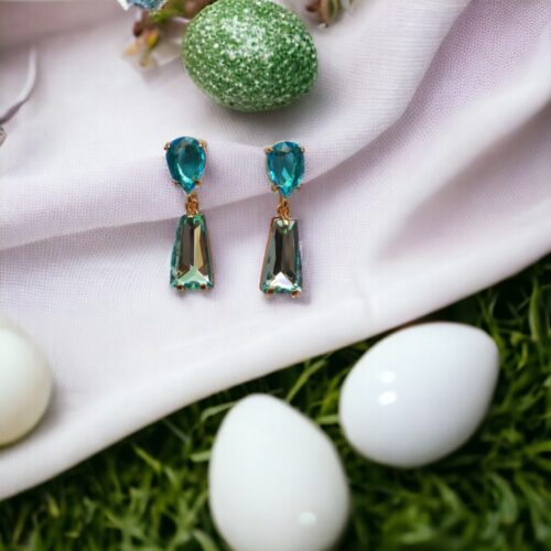 Minimal Crystal Sky Blue Earrings