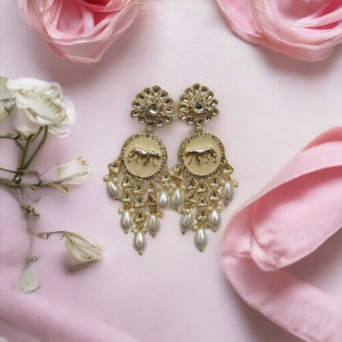 Sabyasachi Inspired White Dangler Earrings
